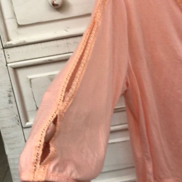 Peach Tie-Front Blouse - Picture 3 of 4